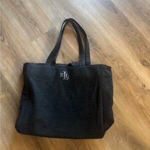 Ralph Lauren Black Tote with Logo Patch